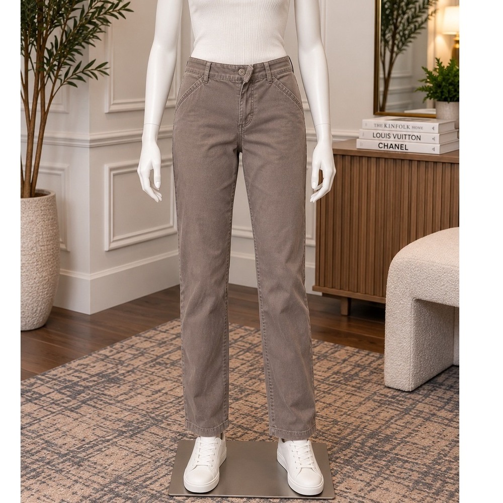 Dockers Womens Pants Gray Solid Straight Leg Chinos Size 6 Short